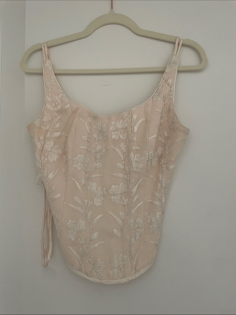 Embroidered Blush Floral Cami Top